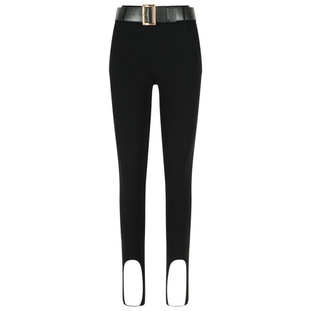 Self Portrait 'Stirrup' Black Viscose Blend Leggings Women
